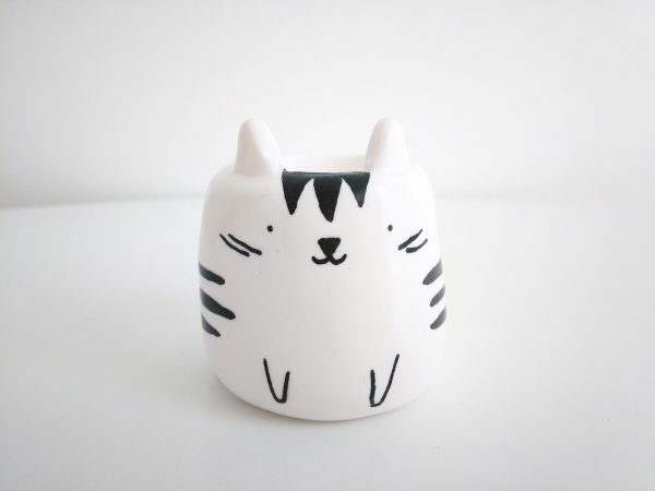 mini pot chat noir et blanc 2