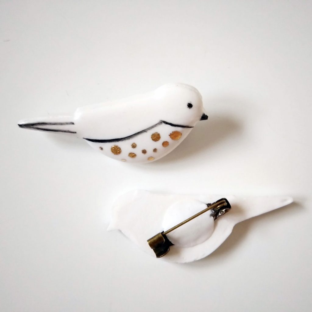 Broche Oiseau Chouette Duo main image 1