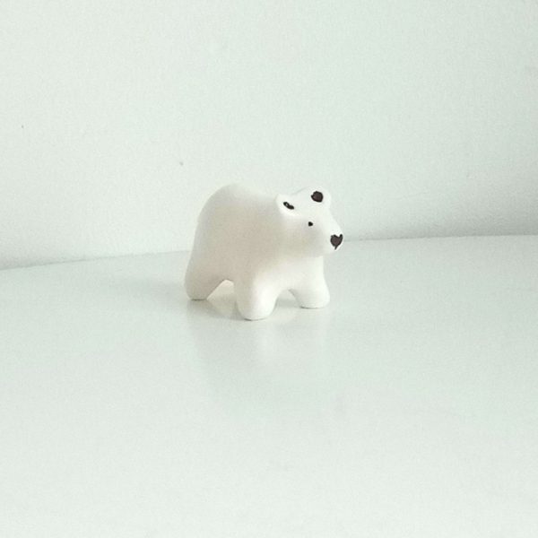 figurine ours blanc en argile polymère
